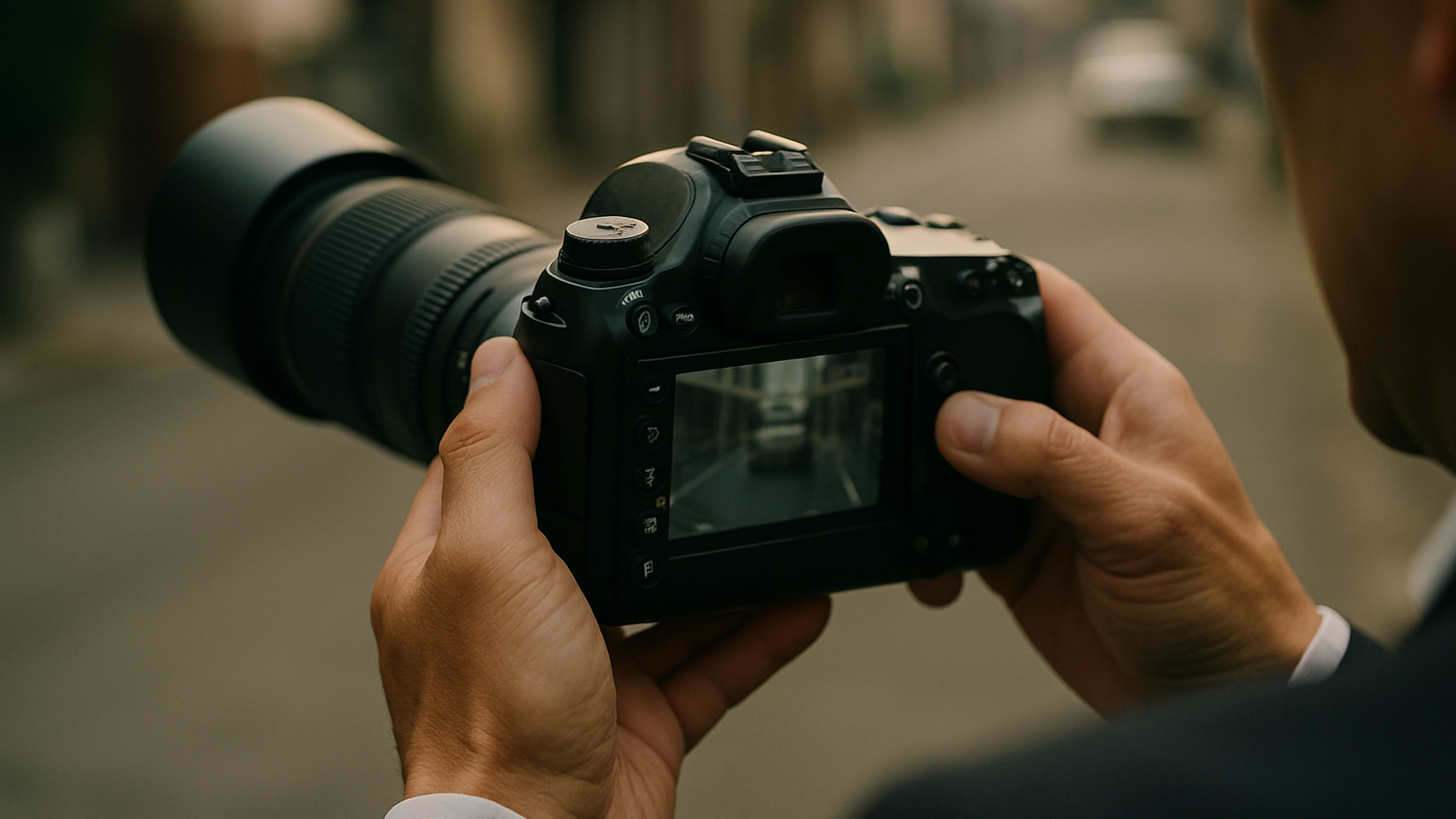 プロが撮影した証拠写真を確認するイメージ