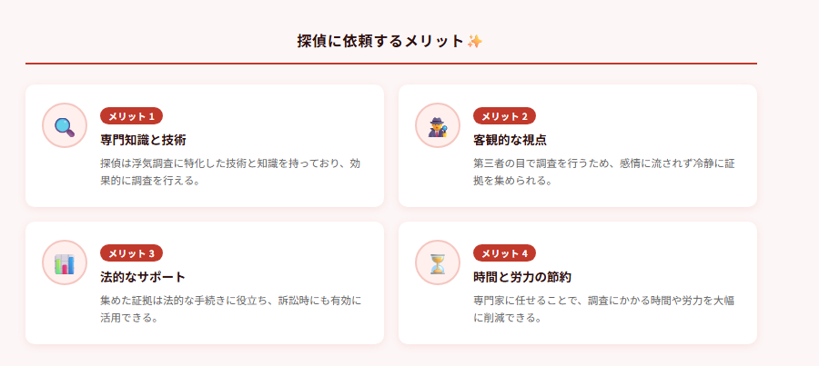 探偵に依頼するメリット✨の図解