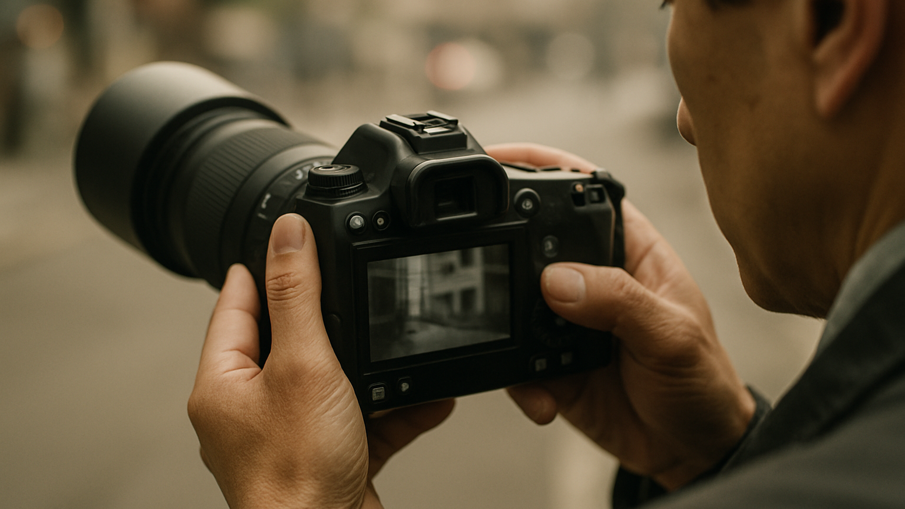 プロが撮影した証拠写真を確認するイメージ