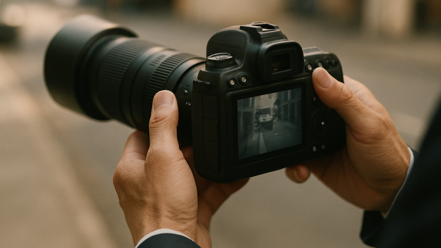 プロが撮影した証拠写真を確認するイメージ
