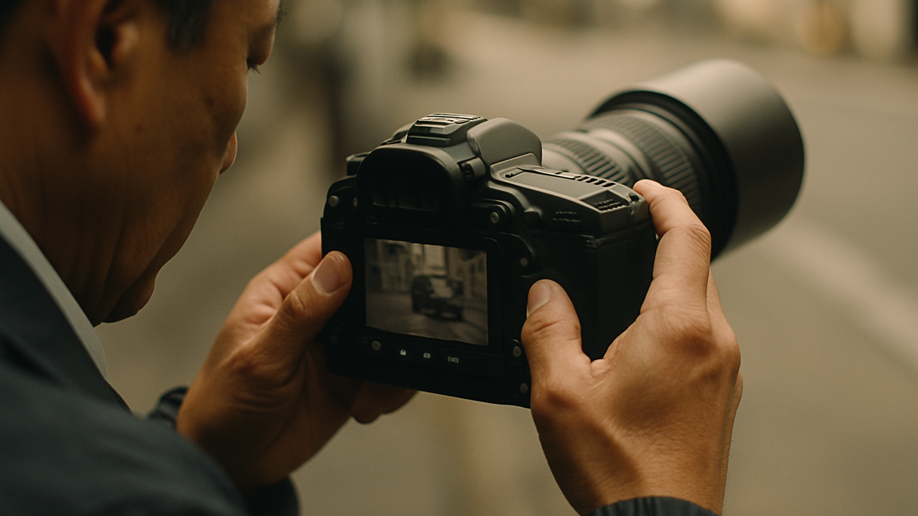 プロが撮影した証拠写真を確認するイメージ