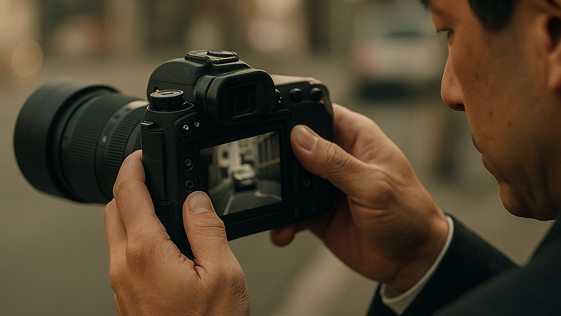 プロが撮影した証拠写真を確認するイメージ