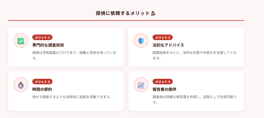 探偵に依頼するメリット🕵️♂️の図解
