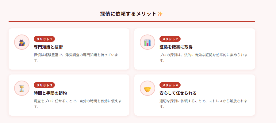 探偵に依頼するメリット✨の図解