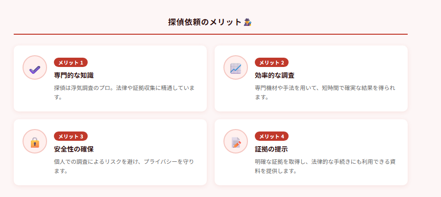 探偵依頼のメリット🕵️♂️の図解