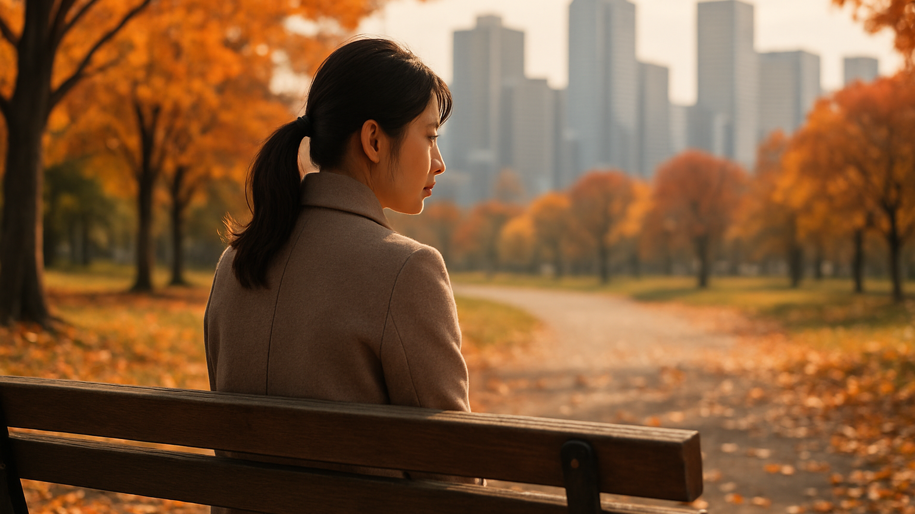 浮気について内省する女性の姿