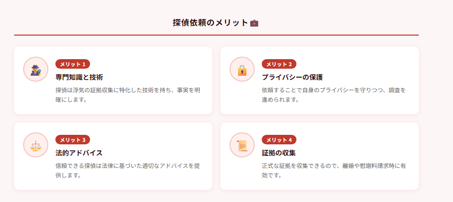 探偵依頼のメリット💼の図解
