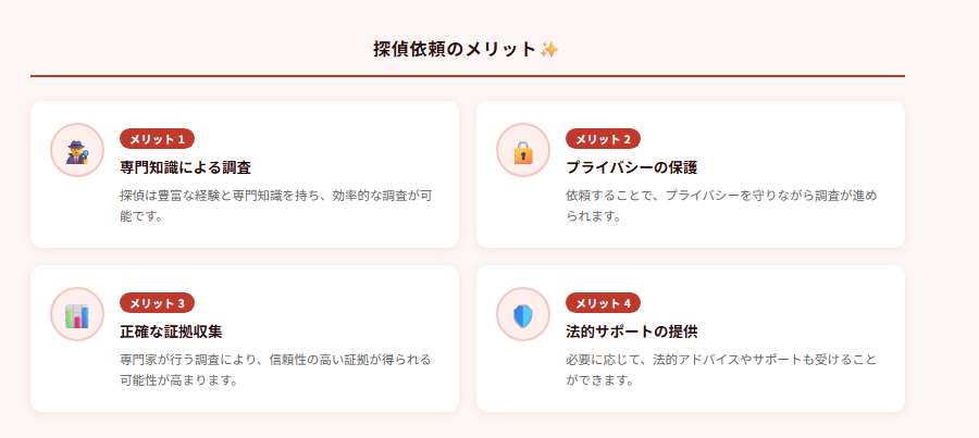 探偵依頼のメリット✨の図解