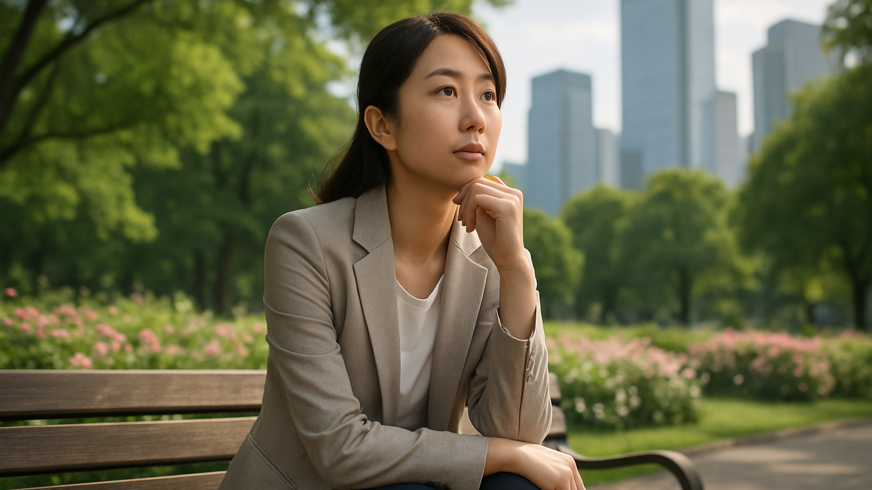 経営者の夫が浮気した後、前向きに決断する女性の姿