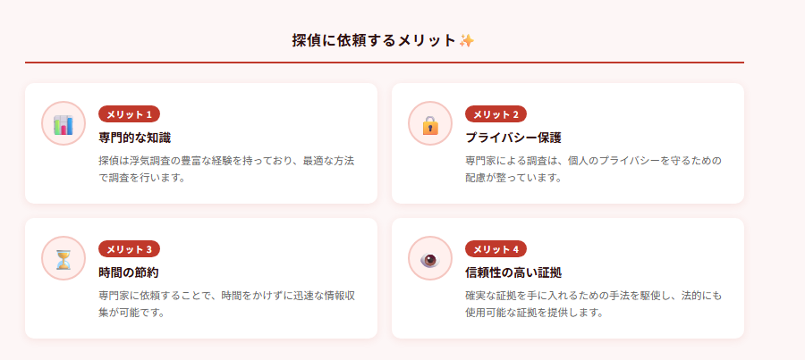 探偵に依頼するメリット✨の図解