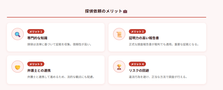 探偵依頼のメリット💼の図解