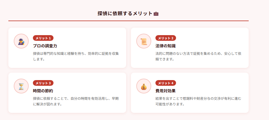 探偵に依頼するメリット💼の図解