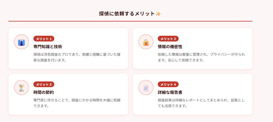 探偵に依頼するメリット✨の図解
